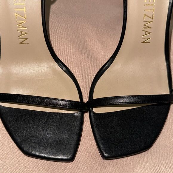 23 450.00 NWOB Stuart Weitzman Black Leather Nudistsong Ankle Cuff Sandals - Picture 8 of 10